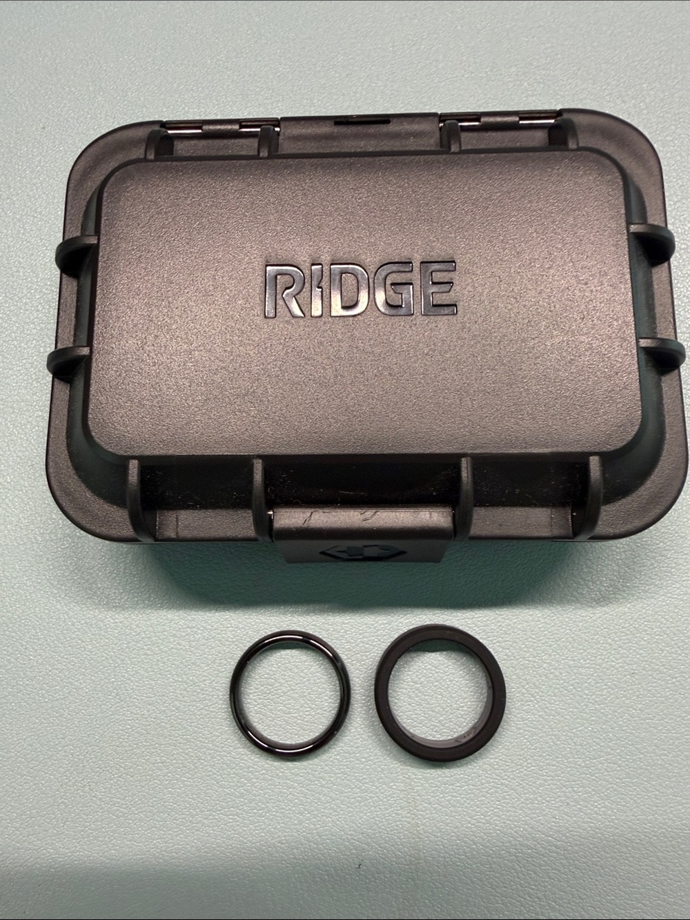 Ridge Royal Black Rounded Ring | Tungsten and Silicone Ring Set 6.5 + Case NEW